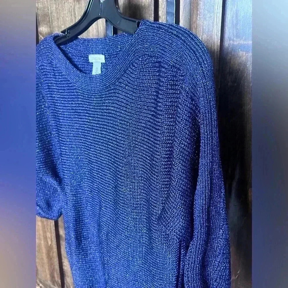 Chicos Womens Sweater 0 Small Purple Cecilia Shine Pullover 3/4 Sleeve S… - Picture 4 of 5